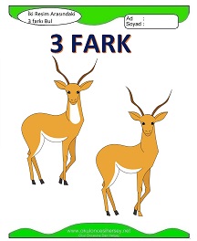 okul öncesi çocuklar için İki Resim Arasındaki Farkı Bul Etkinliği